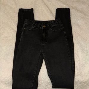 SHEIN xs black stacked jeans
